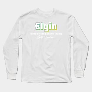 Elgin, South Carolina Yellow Text Long Sleeve T-Shirt